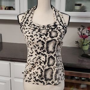 WHBM snakeskin print halter top